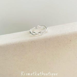 Unique DNA Design Adjustable Silver Ring-Science Gift image 7