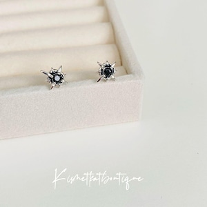 Men's Polaris Stud Earrings with Black Diamond - North Star Design-Gift for Him