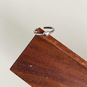 Coil Wrap Heart Open Ring | Adjustable Spring Texture Ring | Dainty Heart Ring | Silver Tone Wire Band Ring | Gift for Her