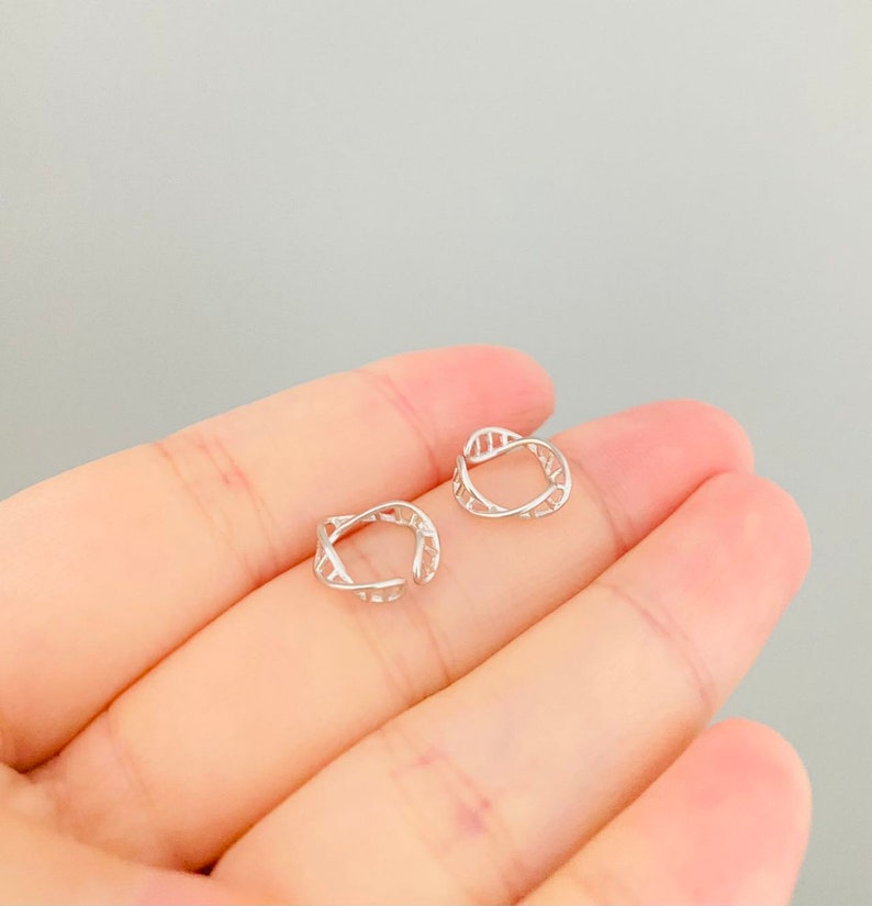 Unique DNA Design Adjustable Silver Ring-Science Gift image 11