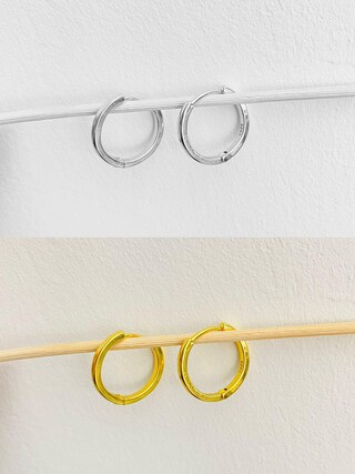 Orecchini A Cerchio In Argento 925 Con Zirconi Onda – 10 Mm, Oro Giallo, Idea Regalo