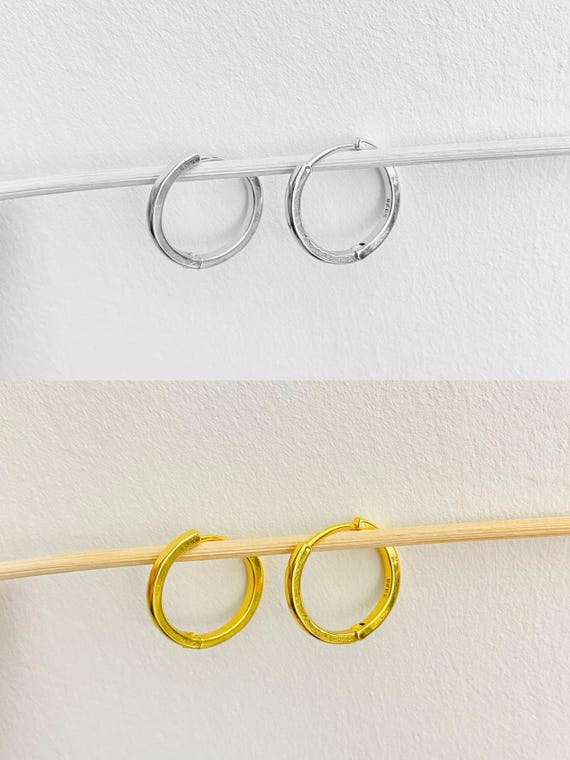Orecchini A Cerchio In Argento 925 Con Zirconi Onda – 10 Mm, Oro Giallo, Idea Regalo