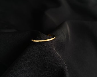 Adjustable Thin Gold Band Stacking Ring