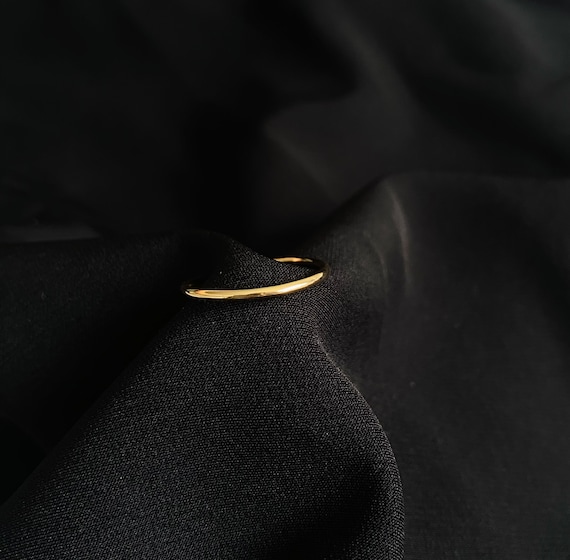 Adjustable Thin Gold Band Stacking Ring
