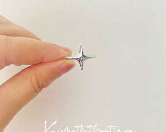 Minimalist Versatile Starlight Open Adjustable Silver Ring with Unique Personality