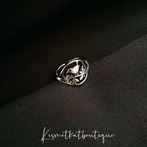 Hohler Vogel auf Ast Silberring, verstellbarer Kreis Silberring, Silber Vogel Ring, Vogel-Liebhaber-Geschenk, Freundring, Boho Blatt Stapelring