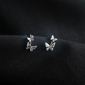 Small Simple Chic Butterfly Design Stud Earrings- Silver Earrings for Her