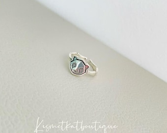 Bague panda en argent : bague animal réglable unisexe