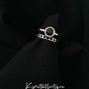 Vintage Roman Numeral Ring - Fashionable Double Layer Thai Silver Open Unisex Ring