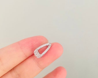 Charming Minimalist Ear Bone Clip & C Ear Cuff - Sterling Silver, No Piercing, with Bling Detail -Trendy Ear Cuff