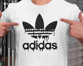 adidas dripping logo t shirt