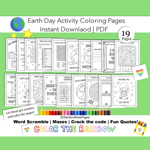 Earth Day Activity Coloring Earth Day Coloring Pages Kids