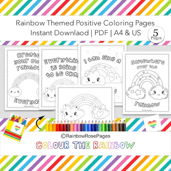 Rainbow Coloring Pages Stay Home NHS Coloring Positive