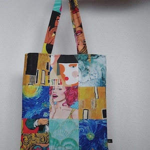 Patchwork-Einkaufstasche aus Baumwolle – Einzigartiger und handgefertigter Stil – Farbenfroher und langlebiger Shopper – Perfektes handgefertigtes Accessoire für jeden Anlass