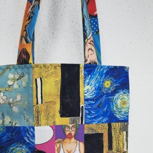 Patchwork-Einkaufstasche aus Baumwolle – Einzigartiger und handgefertigter Stil – Farbenfroher und langlebiger Shopper – Perfektes handgefertigtes Accessoire für jeden Anlass