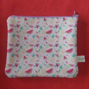 Étui à crayons, étui à crayons zippé, étui à crayons en simili cuir pastèque, étui à crayons en éco-cuir, étui à crayons de plage, étui à crayons synthétique