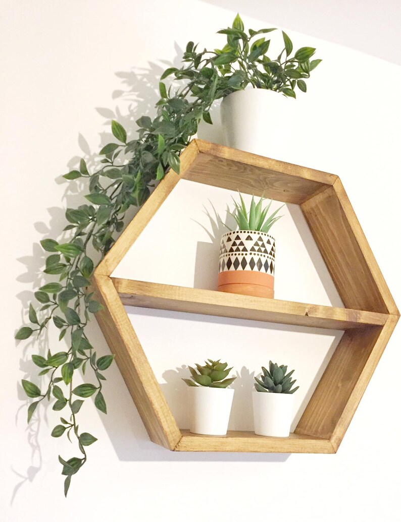 Large 18 Hexagon Wooden Box Shelves Choose Etsy UK