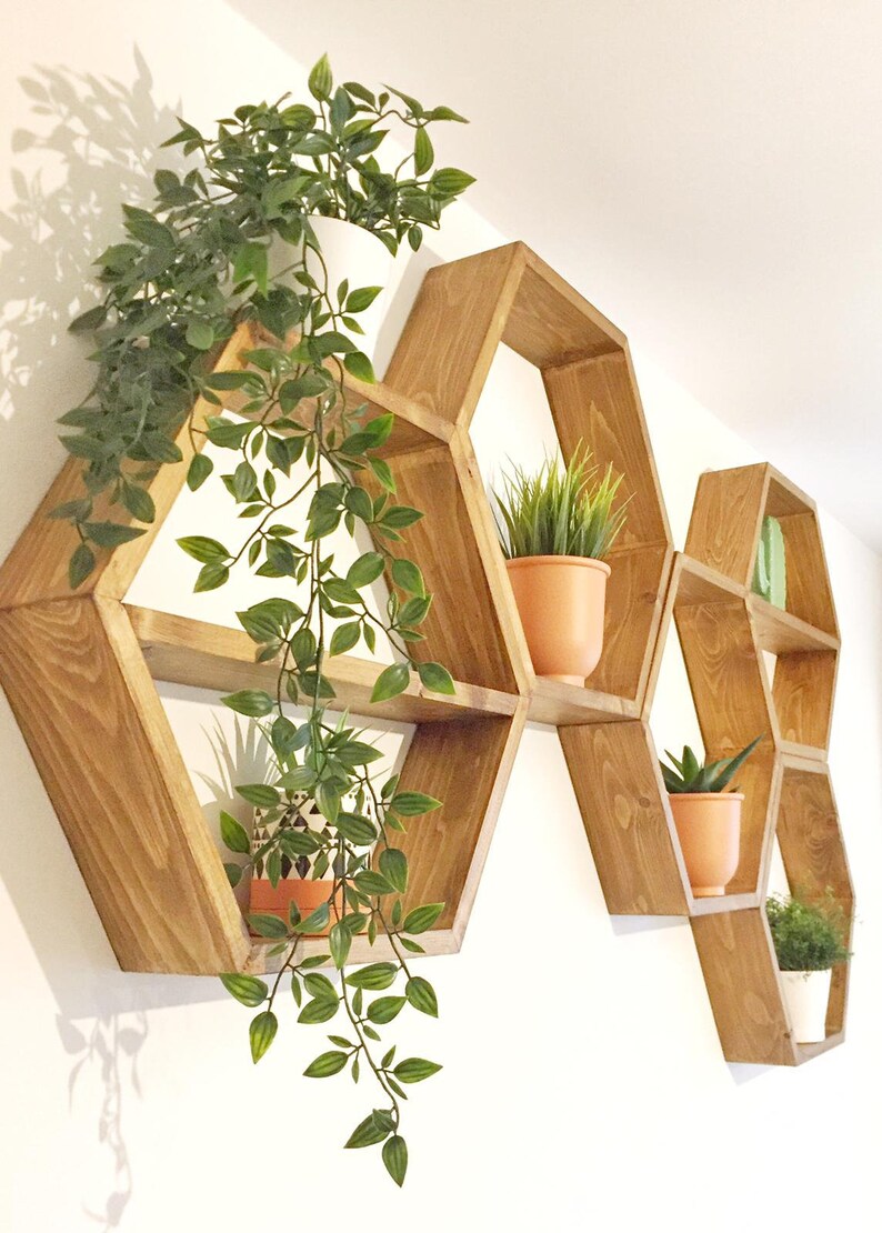 15/38cm Hexagon Wooden Box Shelves Choose Etsy UK