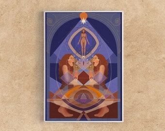 PRIMA MATERIA  - Contemporary Art Print on cotton canvas | Original handmade | Modern Fine Art | Mystical Wall Art | Astrology Unique Poster