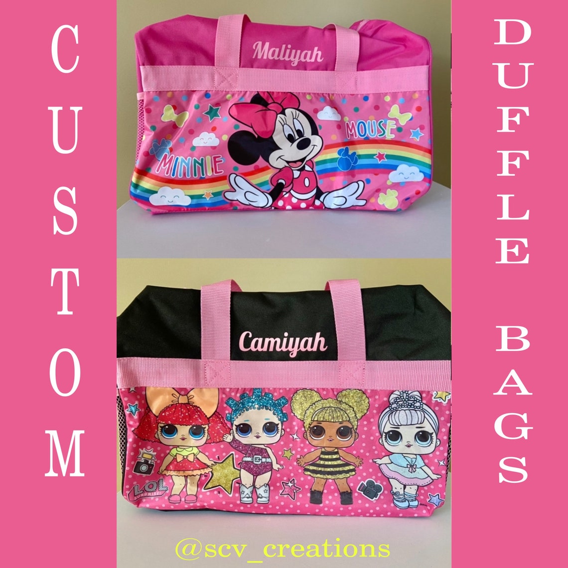 Personalized Kids Duffle Bags Etsy