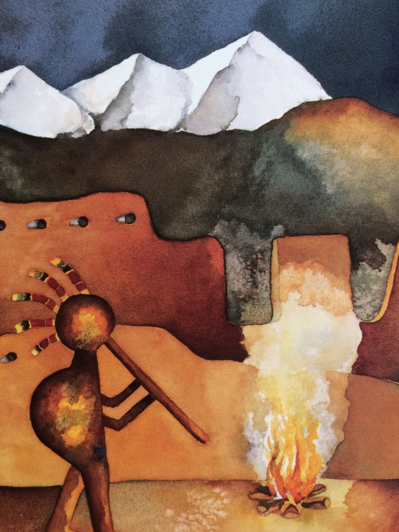 Kokopelli Art Print. Native American Legend Flute Player & Etsy UK