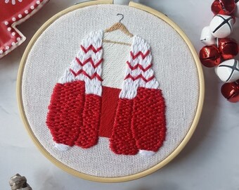 Cardigan - red and white