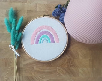 Rainbow Embroidery Pastel Handmade