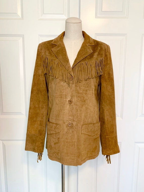 Vintage Brown Suede Fringe Jacket