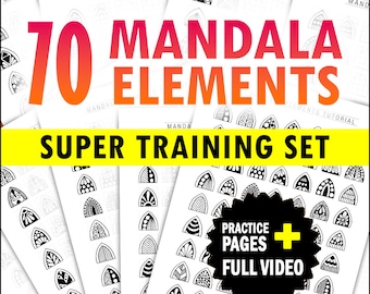 70 Mandala Pattern Training Sheets: A4 Printable (PDF)