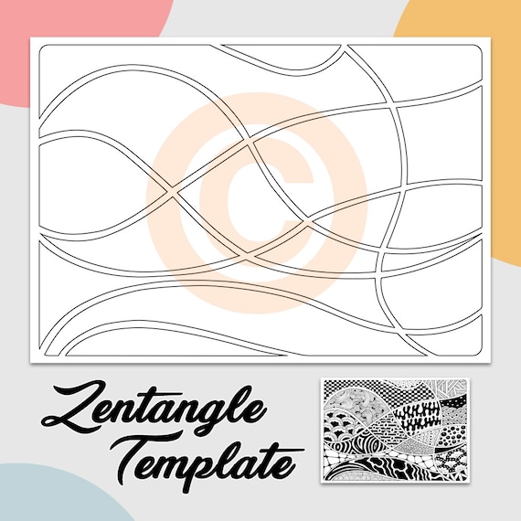 Relaxing zentangle template: art therapy pattern - etsy