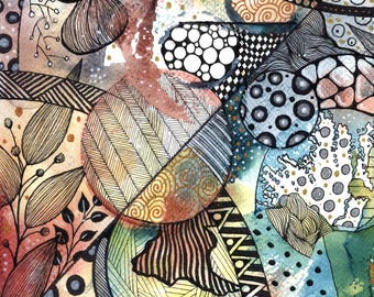 Watercolor Zentangle Art | Zentangle Over Watercolor