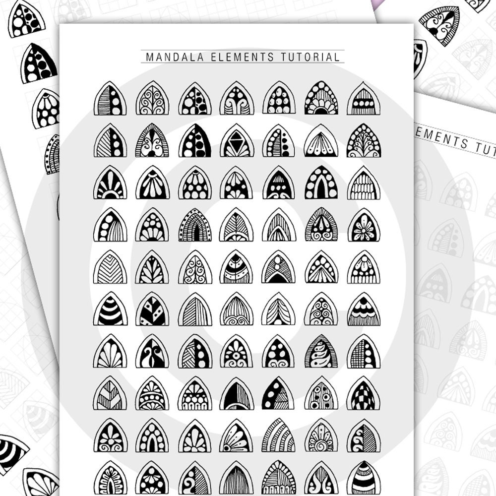 Mandala Pattern Sheets Mandala Elements Tutorial Mandala - Etsy