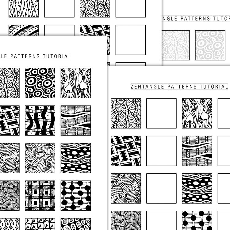 Zentangle Drawing Templates for Practice and Art Therapy 4