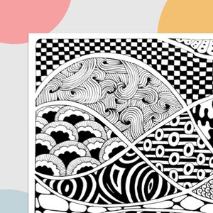 Make your own: creative template for zentangle, zentangle patterns template image 8