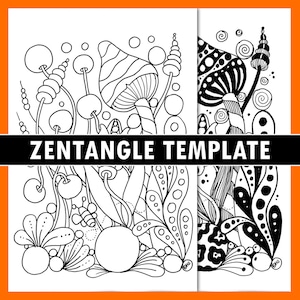 Creative Zentangle Drawing Templates: Original Designs for Adults and Kids , Doodle and Tangle Art