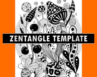 クリエイティブなゼンタングル描画テンプレート: 大人と子供向けの
