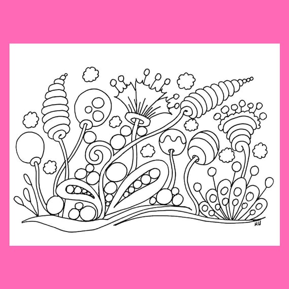 アート・デザイン・音楽 Great Paintings of Colouring INSTANT DOWNLOAD Coloring Page - Music Art Print Zentangle