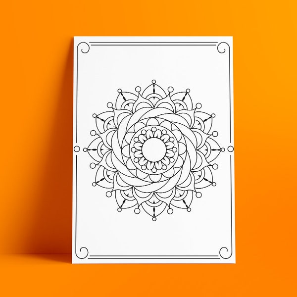 Calming Mandala Pattern: Zen Coloring Page to Discover Spiritual Peace, mandala coloring page for adults