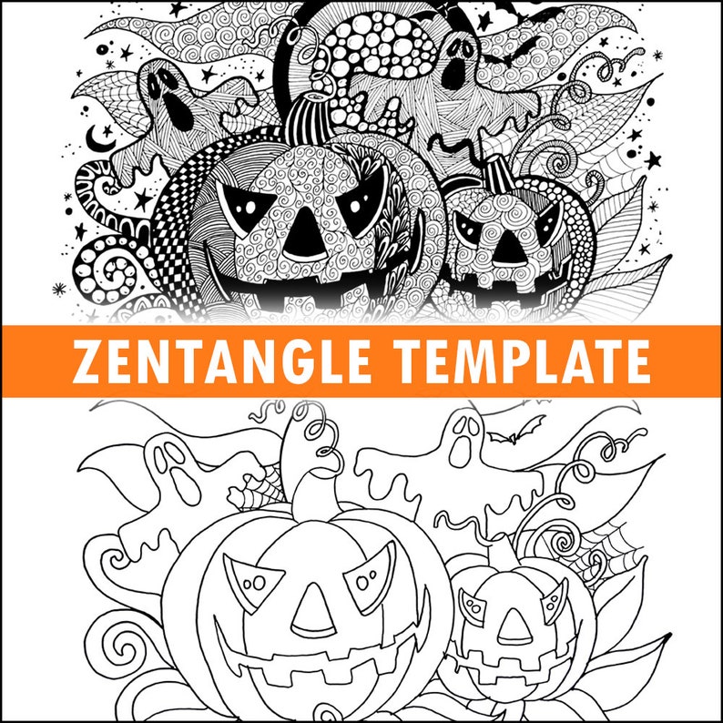 Halloween Zentangle Drawing Template Step by Step Zentangle Tutorial