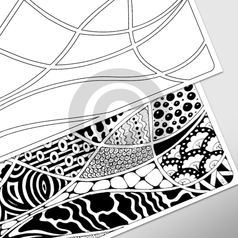 Make your own: creative template for zentangle, zentangle patterns template image 4