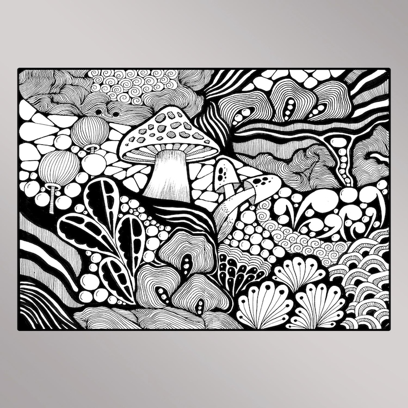 Zentangle Style Hand Drawn Abstract Poster Home Decor and Wall Art