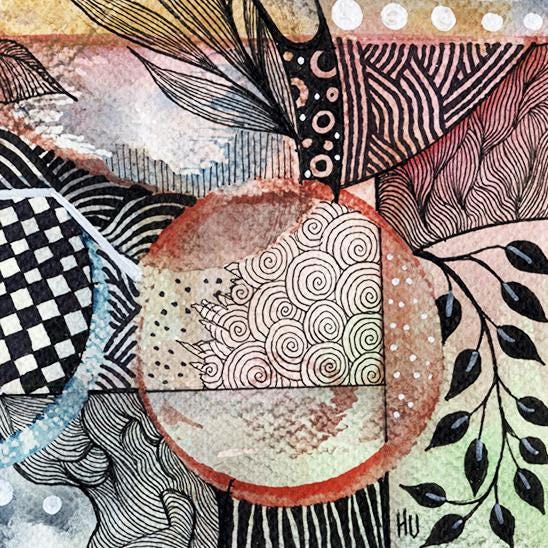 Watercolor Zentangle Art | Zentangle Over Watercolor