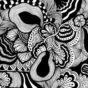 Arte de pared Zentangle hecho a mano: póster geométrico único, colección 2023 - Producto digital
