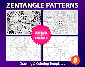 Zentangle Patterns Templates , Zentangle Art, Practice and Art Therapy , Zentangle Training Sheets