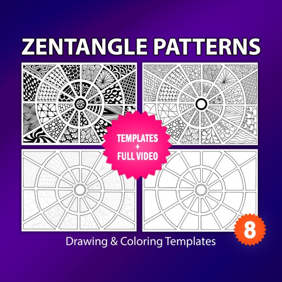 Zentangle Pattern Templates: Art Therapy Training Sheets (Digital Download)
