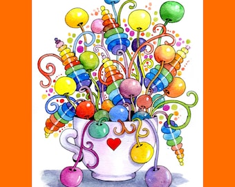 Colorful Watercolor Tangle Posters - Unique Wall Decor and Special Christmas Gift