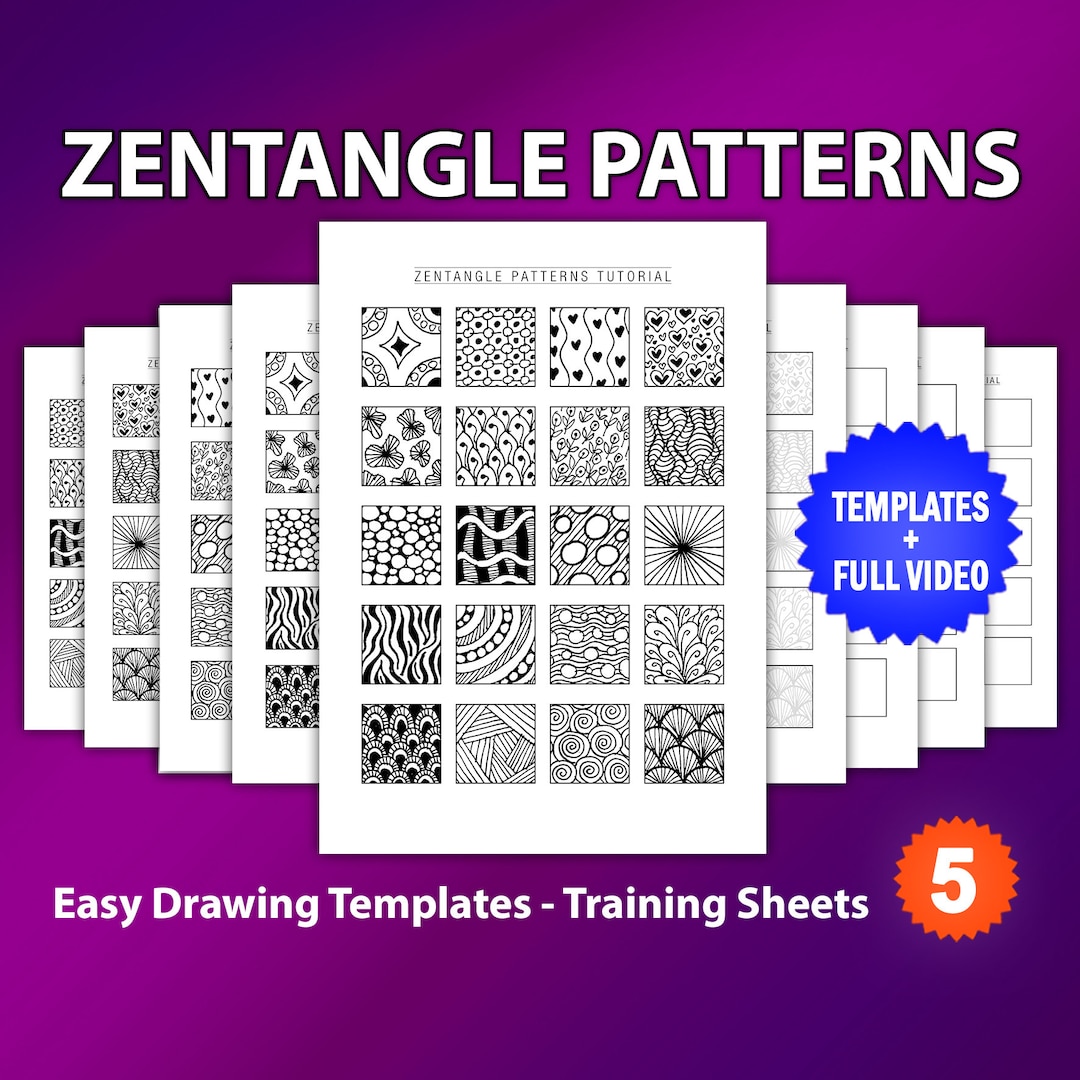 Zentangle Training Sheets for Beginners , Easy Zentangle Patterns ...