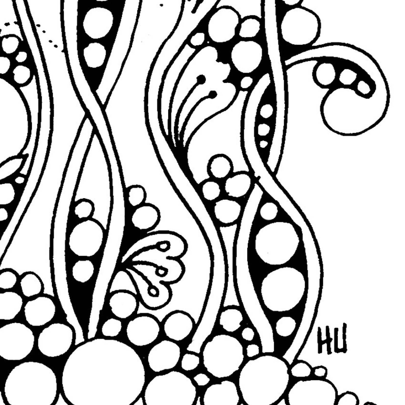 Tangle Flowers Coloring Page: Relaxing Zentangle Art (digital Download ...