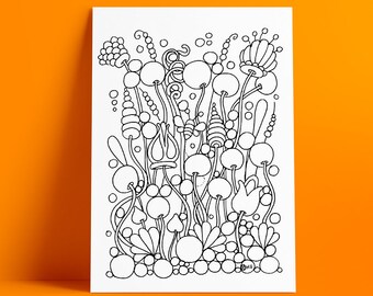 Tangle Flowers Coloring Page Full of Amazing Floral Patterns - Coloring Pleasure for Adults and Kids alike! - coloring page - zentangle art