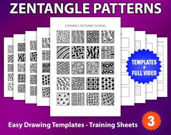 Zentangle Pattern Templates: Doodling and Mandala Art Therapy (Training Sheets)